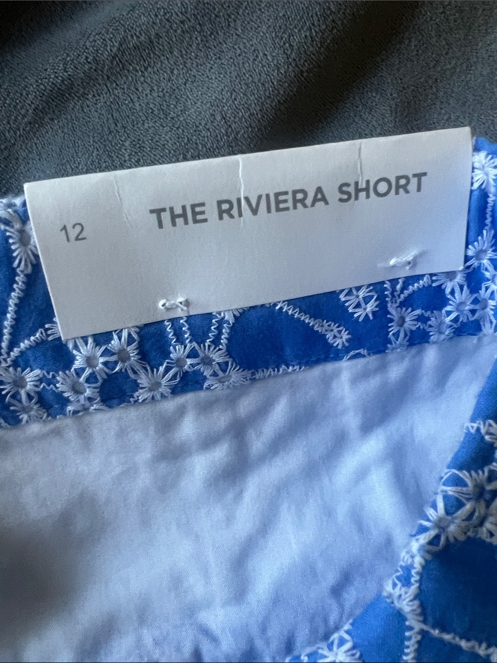 NWT LOFT Light Blue with White Floral Lace High-Rise Shorts - Picture 4 of 10